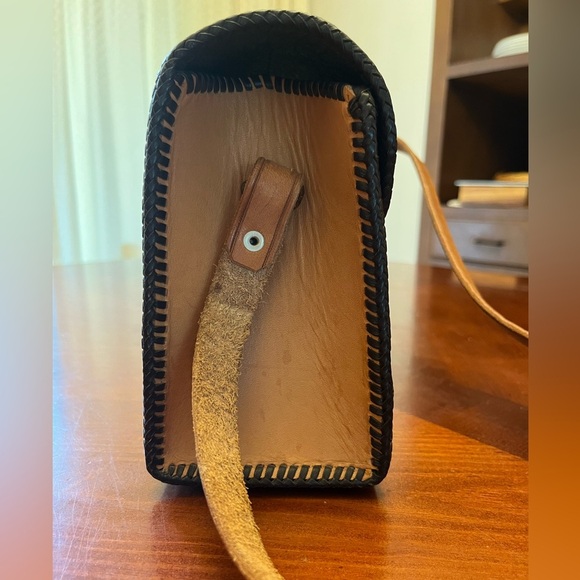 Stunning Vintage Tooled Leather Hand Bag Purse Squirrel Acorns - Picture 4 of 10